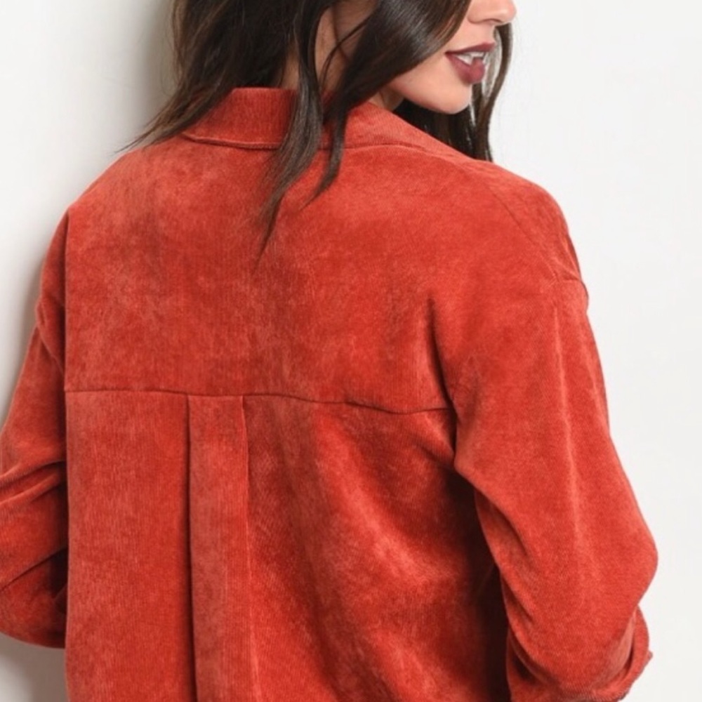LAST3️⃣//RUST CORDUROY BUTTON DOWN TOP - Picture 6 of 7